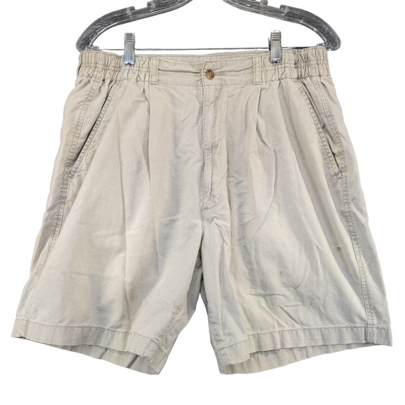 Dockers Mens Chino Shorts Cream Size 34 Slash Pockets Distressed - Picture 1 of 16